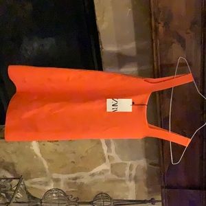 Vibrant orange cotton dress